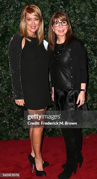 Television reporters Wendy Burch and Ana Garcia attend the QVC Red Carpet Style Event, at the Four Seasons Hotel Los Angeles on February 22, 2013 in...