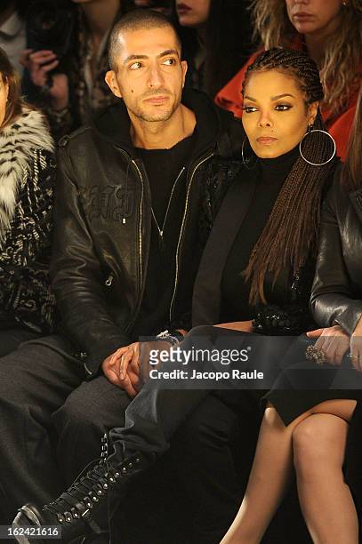 Wissam al Mana and Janet Jackson attend the Roberto Cavalli fashion show as part of Milan Fashion Week Womenswear Fall/Winter 2013/14 on February 23,...