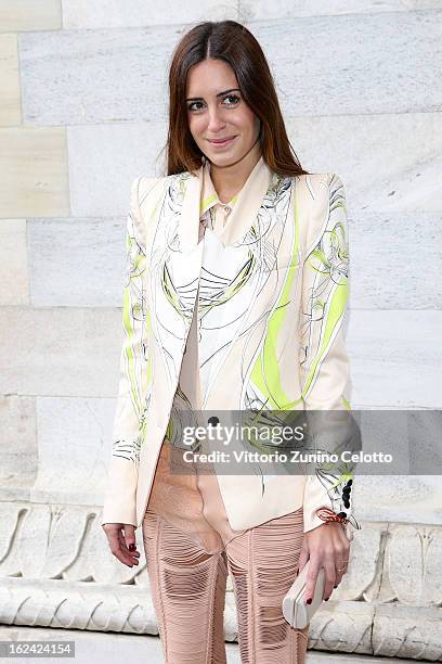 Gala Gonzalez attends the Roberto Cavalli fashion show during Milan Fashion Week Womenswear Fall/Winter 2013/14 on February 22, 2013 in Milan, Italy.