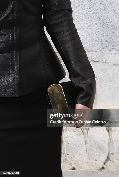 Preity Zinta attends the Roberto Cavalli fashion show during Milan Fashion Week Womenswear Fall/Winter 2013/14 on February 22, 2013 in Milan, Italy.