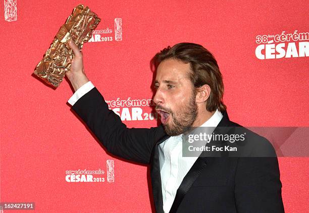 Matthias Schoenaerts attends the Awards Room - Cesar Film Awards 2013 at the Theatre du Chatelet on February 22, 2013 in Paris, France.