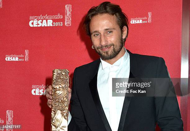 Matthias Schoenaerts attends the Awards Room - Cesar Film Awards 2013 at the Theatre du Chatelet on February 22, 2013 in Paris, France.