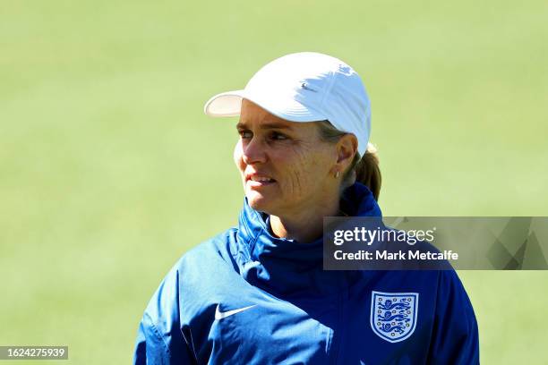 Sarina Wiegman, Head Coach of England, looks on during an England Training Session during the the FIFA Women's World Cup Australia & New Zealand 2023...