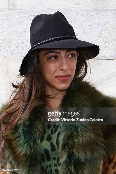 Guest attends the Roberto Cavalli fashion show as part of Milan Fashion Week Womenswear Fall/Winter 2013/14 on February 23, 2013 in Milan, Italy.
