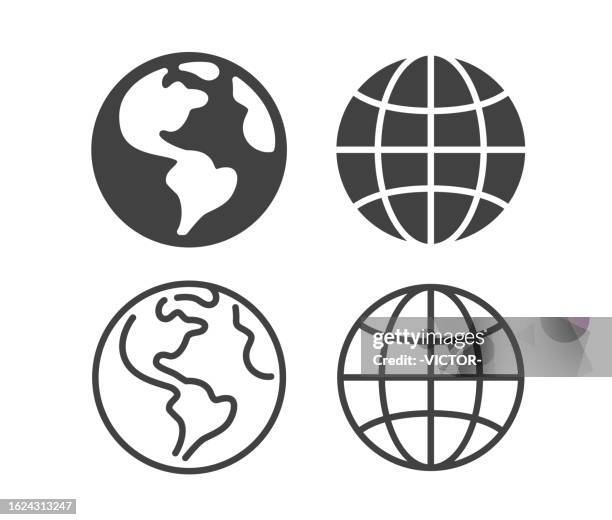 ilustrações de stock, clip art, desenhos animados e ícones de globe - illustration icons - planeta