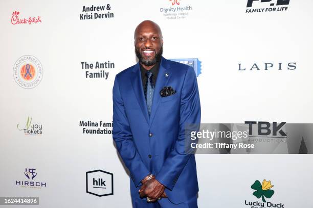 Lamar Odom attends the Harold & Carole Pump Foundation 2023 Gala at The Beverly Hilton on August 18, 2023 in Beverly Hills, California.