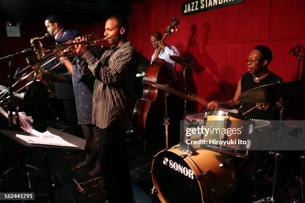 The drummer Louis Hayes' Rising Stars performing at Jazz Standard on Friday night, August 10, 2007. The performance was part of 6-night celebration...