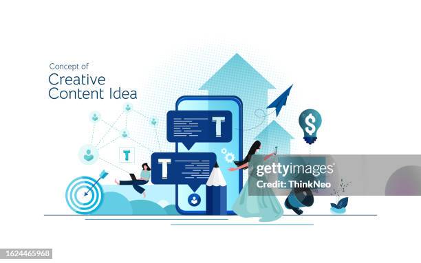 copywriting concept - creative content stock illustrations
