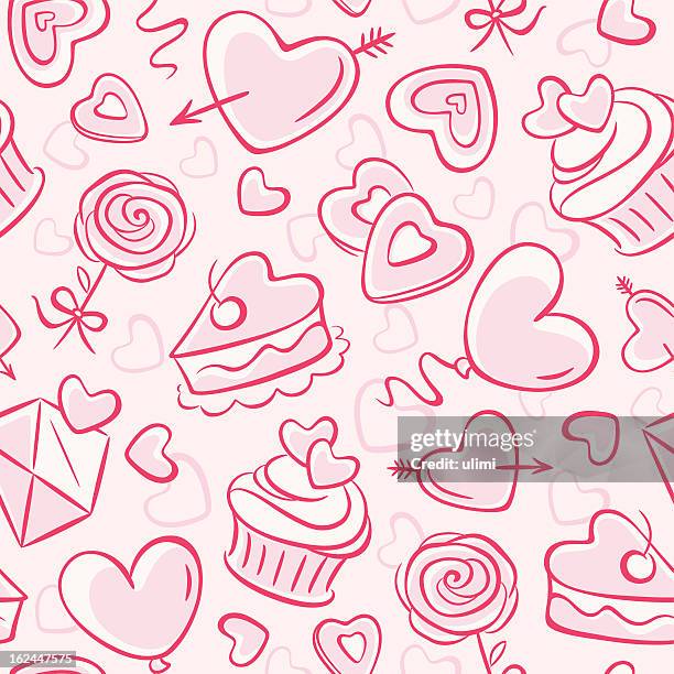valentines day - plain cake stock illustrations