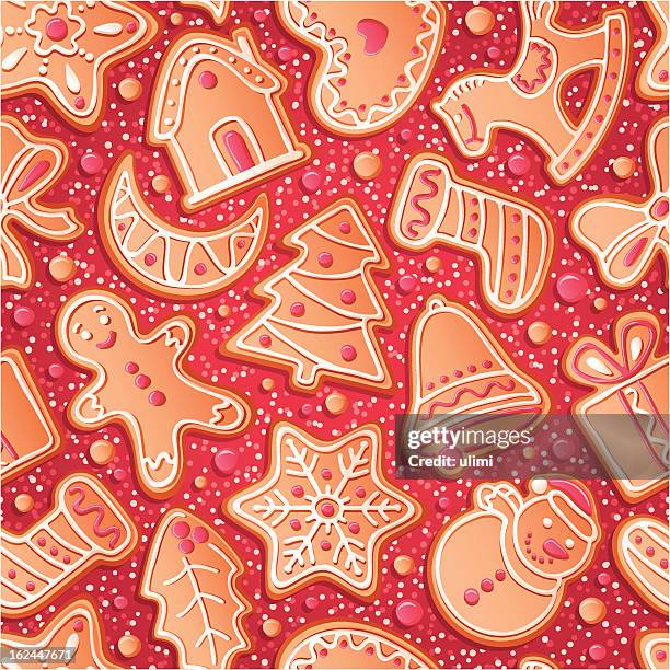 stockillustraties, clipart, cartoons en iconen met background with gingerbreads - speculaastaart