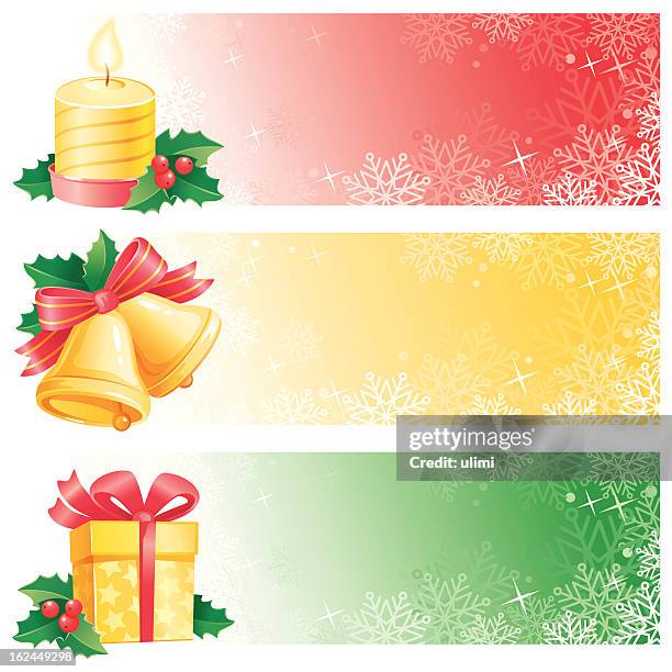 holiday banners - metallic gradient collection stock illustrations
