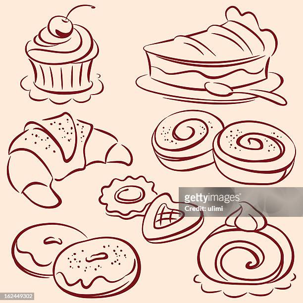 cakes - dessert pie stock illustrations