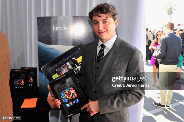 Benh Zeitlin poses in the Kindle Fire HD and IMDb Green Room during the 2013 Film Independent Spirit Awards at Santa Monica Beach on February 23,...