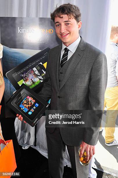 Benh Zeitlin poses in the Kindle Fire HD and IMDb Green Room during the 2013 Film Independent Spirit Awards at Santa Monica Beach on February 23,...
