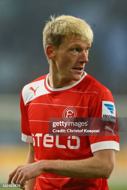 Axel Bellinghausen of Duesseldorf looks on during the Bundesliga match between FC Schalke 04 and Fortuna Duesseldorf at Veltins-Arena on February 23,...