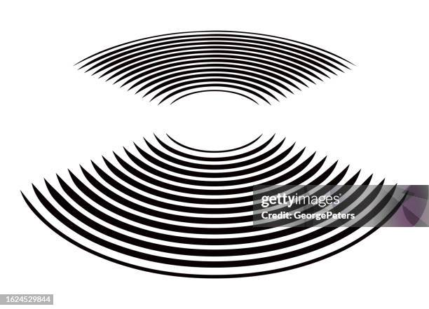 concentric circles with diminishing perspective - concentric circles infographic stock illustrations