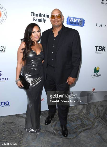 David Justice, Rebecca Villalobos arrives at the 23rd Annual Harold & Carole Pump Foundation Gala at The Beverly Hilton on August 18, 2023 in Beverly...