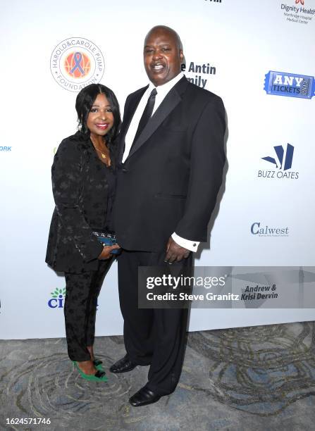 Buster Douglas, Bertha Douglas arrives at the 23rd Annual Harold & Carole Pump Foundation Gala at The Beverly Hilton on August 18, 2023 in Beverly...