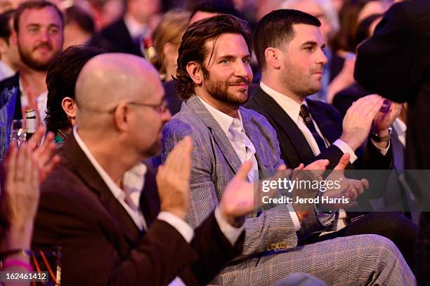 Actor Bradley Cooper poses in the Kindle Fire HD and IMDb Green Room during the 2013 Film Independent Spirit Awards at Santa Monica Beach on February...