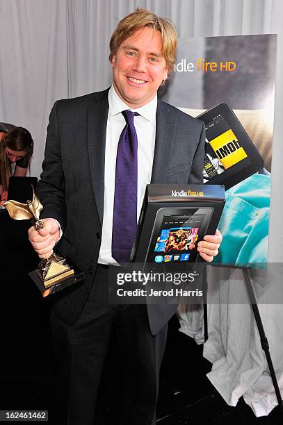 Stephen Chbosky poses in the Kindle Fire HD and IMDb Green Room during the 2013 Film Independent Spirit Awards at Santa Monica Beach on February 23,...