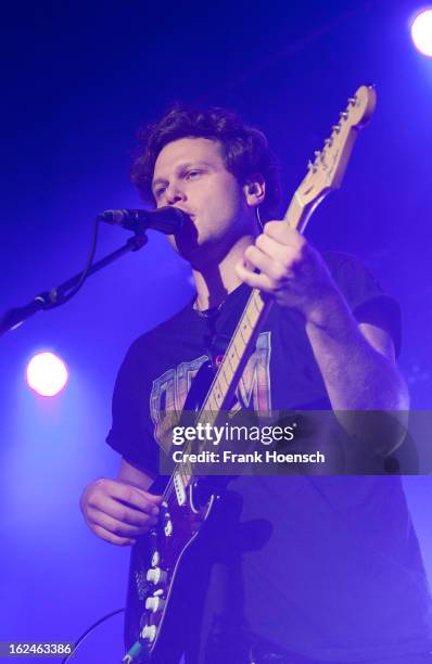 Singer Joe Newman of Alt-J performs live during a concert at the Astra on February 23, 2013 in Berlin, Germany.