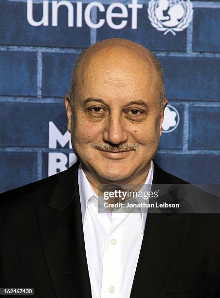 Actor Anupam Kher attends a Pre-Oscar charity brunch hosted by Montblanc and UNICEF to celebrate the launch of their new "Signature For Good 2013"...