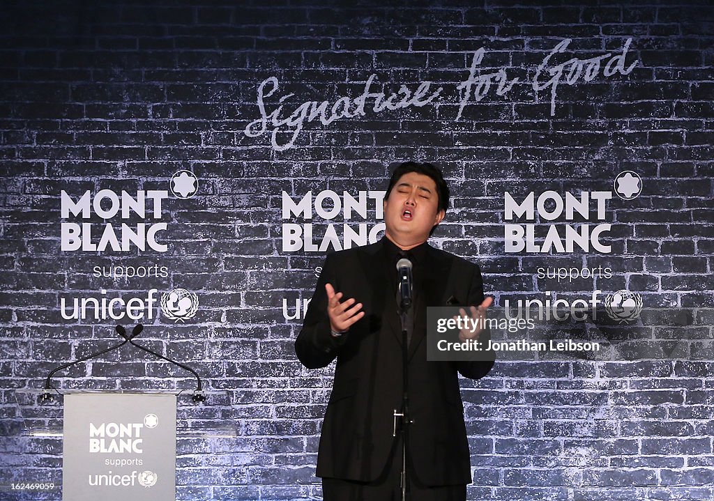 Montblanc And UNICEF Celebrate The Launch Of Their New "Signature For Good 2013" Initiative At A Pre-Oscar Charity Brunch With Special Guest Hilary Swank