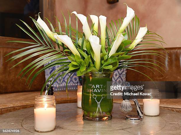 General view of atmosphere at The Art of Shaving And Bungalow 8 Pre-Oscar Party at Petit Ermitage Hotel on February 20, 2013 in West Hollywood,...