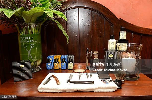 General view of atmosphere at The Art of Shaving And Bungalow 8 Pre-Oscar Party at Petit Ermitage Hotel on February 20, 2013 in West Hollywood,...