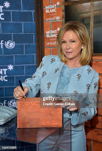 Kathy Hilton attends a Pre-Oscar charity brunch hosted by Montblanc and UNICEF to celebrate the launch of their new "Signature For Good 2013"...