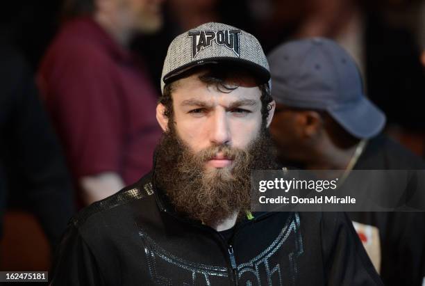 Michael Chiesa prepares to face Anton Kuivanen in their lightweight bout during UFC 157 at Honda Center on February 23, 2013 in Anaheim, California.