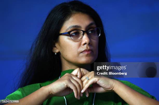 Roshni Nadar Malhotra, chairperson of HCL Technologies Ltd., during the Business 20 Summit in New Delhi, India, on Saturday, Aug. 26, 2023. The B-20...