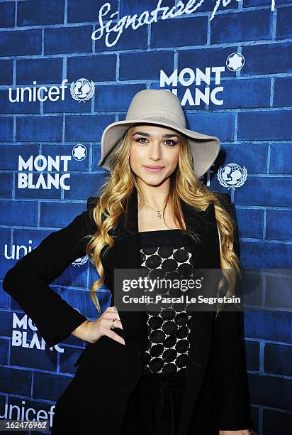 Actress Emanuela Postacchini attends a Pre-Oscar charity brunch hosted by Montblanc and UNICEF to celebrate the launch of their new "Signature For...