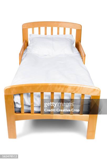 child's bed - bed on white background stock pictures, royalty-free photos & images