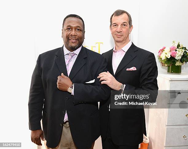 Philippe Leopold-Metzger, Piaget CEO and Wendell Pierce pose in the Piaget Lounge during The 2013 Film Independent Spirit Awards on February 23, 2013...