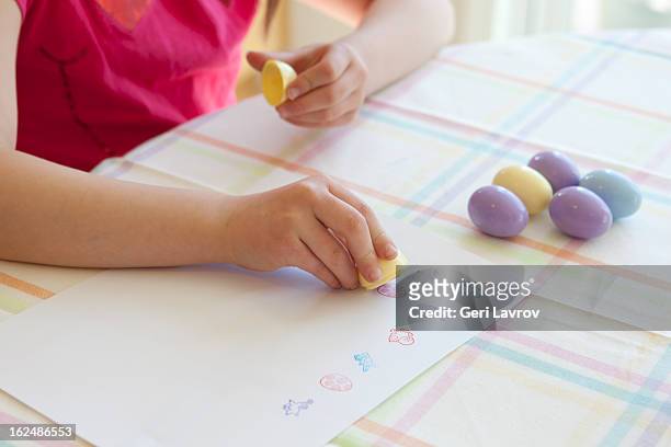 child making easter cards - 9 hand drawn patterns bildbanksfoton och bilder