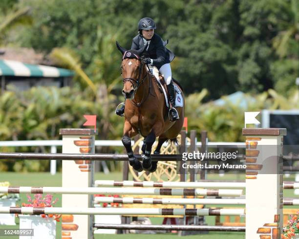 Georgina Bloomberg participtaes in FTI Consulting Winter Equestrian Festival at Palm Beach International Equestrian Center on February 23, 2013 in...