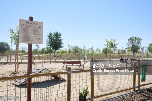 Canine recreation area in the semi-forestal park in San Blas-Canillejas, in the neighborhood of Las Rosas, on 19 August, 2023 in Madrid, Spain. The...