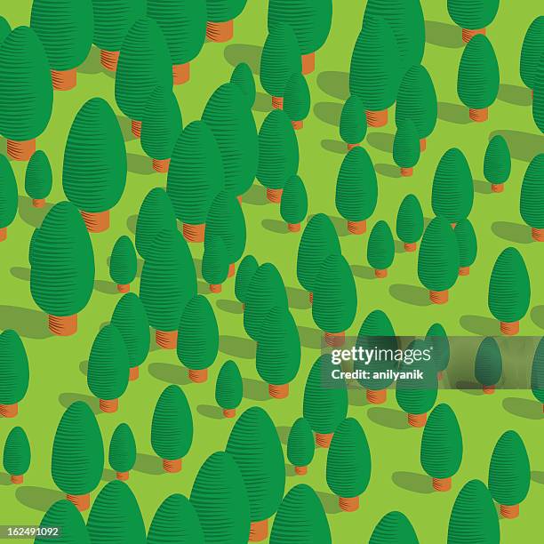 green forest (seamless pattern) - dense rainforest stock illustrations