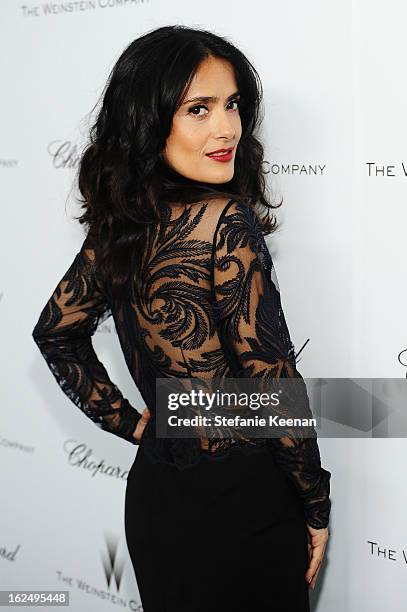 Actress Salma Hayek attends The Weinstein Company Academy Award Party hosted by Chopard at Soho House on February 23, 2013 in West Hollywood,...