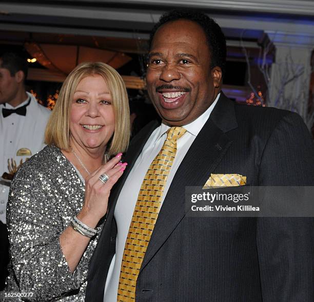 Nancee Borgnine and Leslie David Baker attend The Borgnine Movie Star Gala at Sportsmen's Lodge Event Center on February 23, 2013 in Studio City,...