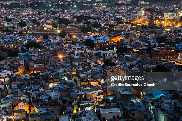 the blue city jodhpur - saumalya ghosh stock pictures, royalty-free photos & images