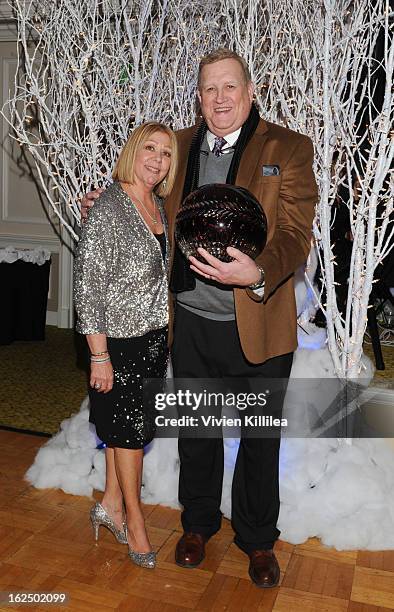 President of SAG Ken Howard accepts an award on behalf of Sean Penn from Nancee Borgnine at The Borgnine Movie Star Gala at Sportsmen's Lodge Event...