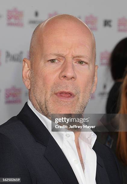 Actor Bruce Willis attends the 2013 Film Independent Spirit Awards at Santa Monica Beach on February 23, 2013 in Santa Monica, California.