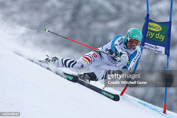 Felix Neureuther of Germany races down the course whilst competing in the Audi FIS Alpine Ski World Cup Men's Giant Slalom on February 24, 2013 in...
