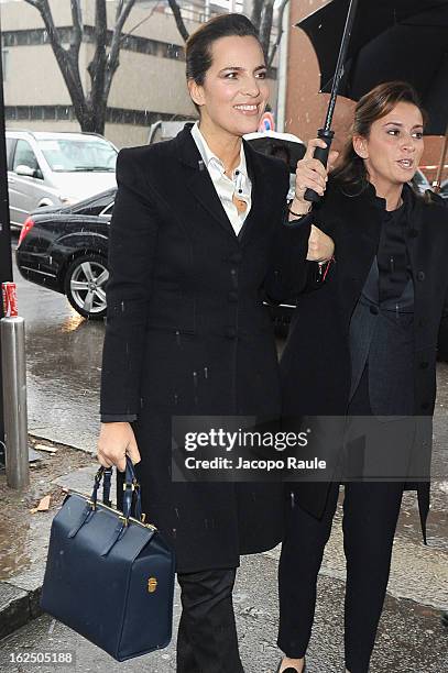 Roberta Armani attends the Emporio Armani fashion show as part of Milan Fashion Week Womenswear Fall/Winter 2013/14 on February 24, 2014 in Milan,...