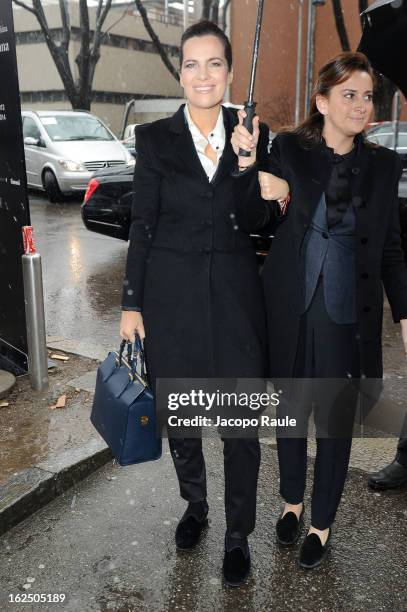 Roberta Armani attends the Emporio Armani fashion show as part of Milan Fashion Week Womenswear Fall/Winter 2013/14 on February 24, 2014 in Milan,...