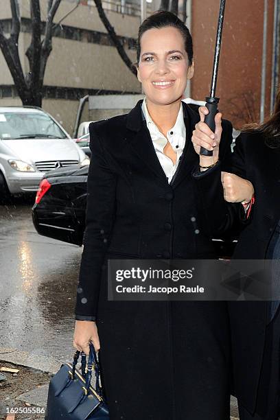 Roberta Armani attends the Emporio Armani fashion show as part of Milan Fashion Week Womenswear Fall/Winter 2013/14 on February 24, 2014 in Milan,...