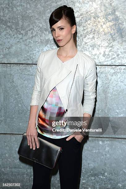 Aylin Tezel attends the Emporio Armani fashion show during Milan Fashion Week Womenswear Fall/Winter 2013/14 on February 24, 2013 in Milan, Italy.