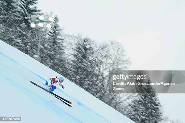 Marie Marchand Arvier of France competes during the Audi FIS Alpine Ski World Cup Women's Super Combined on February 24, 2013 in Meribel, France.